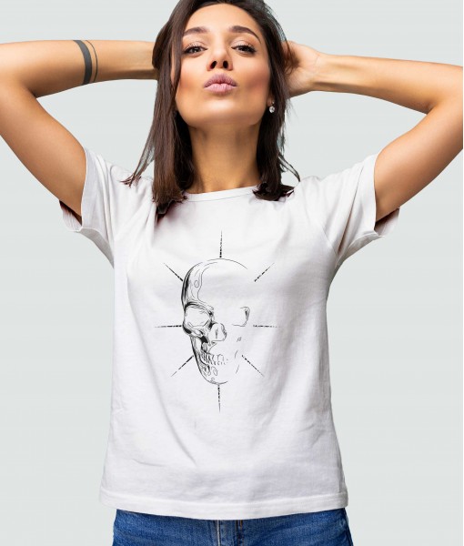 Дамска тениска с щампа Готика Design Skull